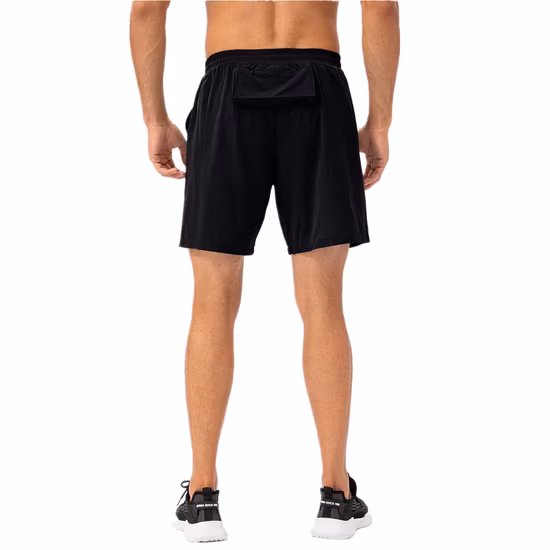 Hersteller Großhandel für Herren, lässige Trainings-Jogger-Shorts mit Innenfutter und Reißverschlusstasche, 2-in-1-Sport-, Basketball-, Box- und Fußball-Shorts für Outdoor-Übungen